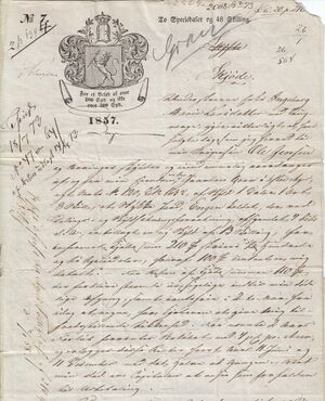 Skjøte på Nordre Gran gård på Furuset fra 1857 hvor deler av gården selges av enken Ingeborg Larsdatter til svigersønnen Ole Jensen.