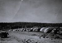 Annar Westlie og Andreas Hansen hos "Skrotkalle", Eda, Sverige 1956. Foto: Annar Westlie
