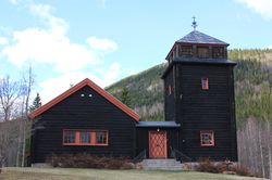 Skrukkeli kapell i Hurdal, oppført i 1923. Foto: Øyvind Holmstad (2013).