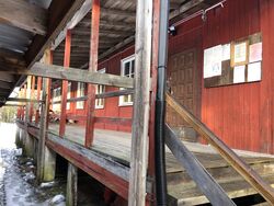 Skytterbanehusets inngangsparti.