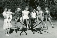 Slettaparken ved Slettaveien (nå Peder Scheies gate). 1949.