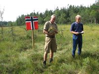 Steinar Bunæs og Alf Stefferud under markeringen.