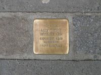 Snublesten i fortauet utafor Osters bolig. Foto: Chris Nyborg (2013).