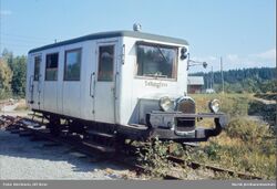 Solbergfossbanens «Gamla» klar for overføring til Askim. Foto: Ulf Arne Berntsen/Norsk Jernbanemuseum (1969).