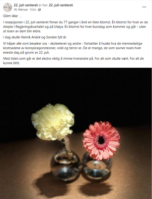 Sondre Furseth Dale 1994-2011 22. juli-senteret bursdagsblomst 19.02.2023.PNG