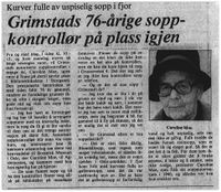 1979: Agderposten intervjuer soppkontrollør Caroline Moe 20/8 1979.