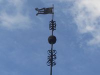 Ett av de fire spirene på Vivestad kirke, over hovedinngangen. Foto: Stig Rune Pedersen