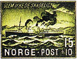 Hurtigruteskipet St. Svithun senkes.