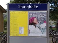 Infotavle på Stanghelle stasjon. Foto: Trond Nygård (2009).