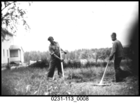 Stav. Slått arbeid med ljå og rive. 1930.