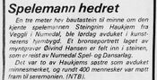 Faksimile fra Gjengangeren 31. august 1982 om avdukingen av bysten over Haukjem i Veggli (NTB-melding).