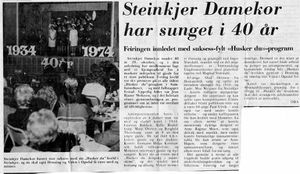 Steinkjer Damekor i Arbeider-avisa 1974.jpg