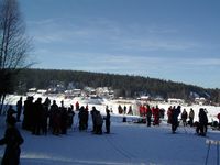 Stenbekkjordet mellom Bråteskogen og Hellaveien er et populært skiområde. Her 2003.