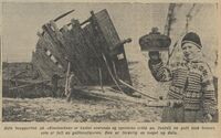 Baugpartiet falt sammen etter sterk vind i 1955. Foto: Fredriksstad Blad.