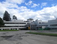 Stensby sykehus ved Minnesund, nedlagt i 2013. Foto: Stig Rune Pedersen (2013).