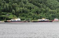 Fergene MF «Storegut» og «Ammonia» til kai ved Mæl stasjon sommeren 2021. Foto: Stig Rune Pedersen