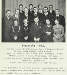 Strømmen Melkeforsyning staben ved 25-årsjubileet i 1953.