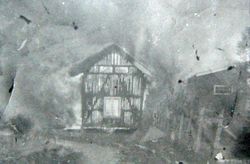 Brann i uthus nær Strømmen Trævarefabrik 1919.
