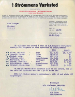 Brev fra Strømmens Værksted til Kongen 12.12.1949.