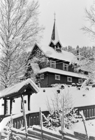 Strandlykkja kapell fra 1915. Foto: Per Jon Eriksbakken/Anno museum/Domkirkeodden (1964).