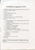 Årsmelding og regnskap for 1973 side 3.