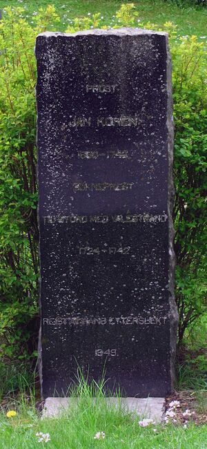 Sveio, gravminne prost Jan Koren (1690-1742).JPG