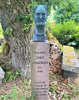 Maleren Sven Jørgensen er gravlagt på Slagen kirkegård. Foto: Stig Rune Pedersen