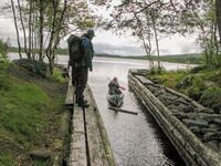 Fra tømmerfløtingsanlegget. Foto: (Knut Wolden).