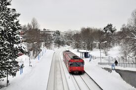 Vinterbilde fra stasjonen. Foto: Roy Olsen (2009).