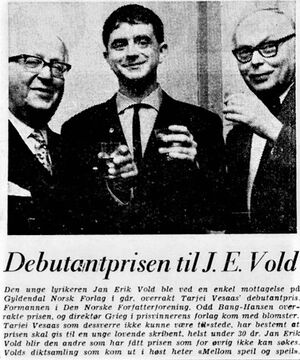 Tarjei Vesaas' debutantpris faksimile VG 1966.jpg