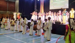 Åpningsnummeret under Thai pongal-feiring på Idrettshøgskolen i Oslo 2023. Foto: Marianne Wiig.