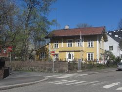 Tidemands gate 44. Løkkehuset Blida (Tidemandstuen) sto opprinnelig på Nisseberget ved Slottsparken. Foto: Stig Rune Pedersen (2012)