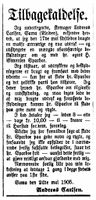 393. Tilbakekallelse fra Andreas Carlsen i Harstad Tidende 29. 5.1905.JPG