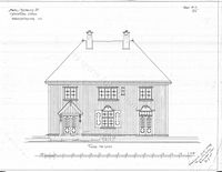 Tjønnefoss stasjon. Fasade mot linjen.