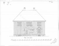 Tjønnefoss. Fasade mot veien.