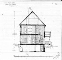 Tjønnefoss stasjon. Tverrsnitt.