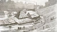Flom i elva 15. november 1877 som satte Tobiassens teglverk under vann