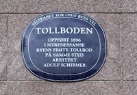 Tollbugata 1a: Tollboden. 59.90915° N 10.749776° Ø