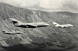 Tre Dassault DA 20 Fan Jet Falcon.