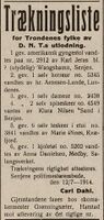Annonse i Haalogaland 14. juli 1914. Her legger vi merke til at formann Aronsen-Lunde vant klokka.