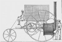 Richard Trevithicks Steam Carriage vist i London i 1803 var det første brukbare kjøretøy på landevei.