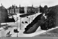 Triangelplassen før krigen. Foto: Mittet & Co./Oslo byarkiv