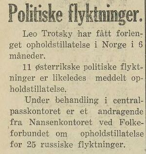 Troskij oppholdstillatelse Sarpsborg Arbeiderblad 1936-06-19.JPG