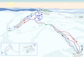 Wyllerløypa er den lange, sorte løypa ned til høyre, merket 12. Foto: Skimore Oslo (2022).