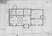 Tveitsund stasjon. Plan første etasje. Arkitekt Ivar Næss