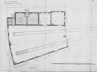 Tveitsund stasjon. Lokomotivstall grunnplan. Arkitekt Ivar Næss