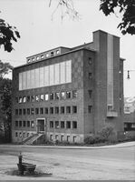 Bakteriologisk institutt, oppført i 1950 på tomta etter Stensberg. Foto: Jac Brun/Oslo Museum (1950).