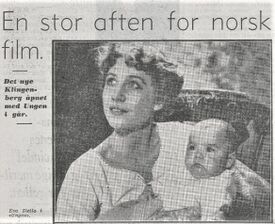 Faksimile fra Dagbladet 7. oktober 1938; utsnitt av omtale av åpningen av Klingenberg kino kvelden før med filmen Ungen.