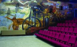 Veggdekorasjon øst i Strømmen kino, utført av maleren Oliver Nerland (1881-1960). Foto Børre Høstland.