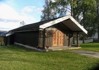 Bårehus ved Veggli kirke. Foto: Stig Rune Pedersen